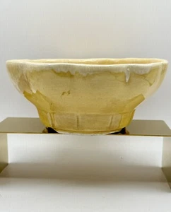 Vintage - PIO Pottery, California Yellow Drip Flow Glazed Ceramic Planter Bowl - Picture 1 of 6