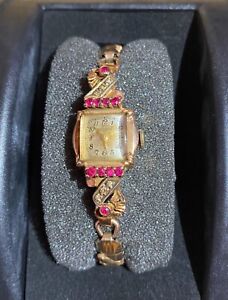 Orologio da polso vintage Bulova Donna 1901-1949 USATO Oro Rosa e Diamanti