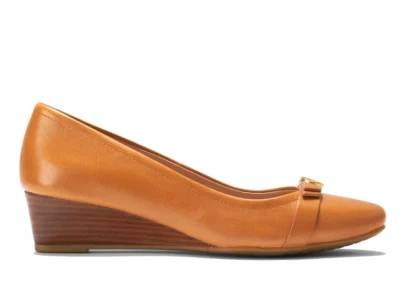 COLE HAAN MALTA WEDGE 40 MM DRESS SHOES Women's Size US 10.5 EU 41   PECAN BROWN - Image 1 of 4