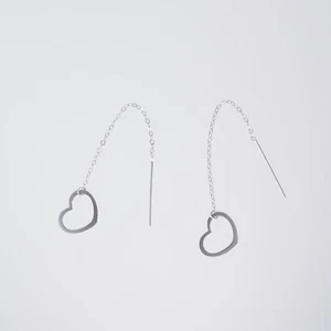 14K White Gold Threader Dangle Earrings JCM Jacmel Mauritius Fine Estate - Picture 1 of 7
