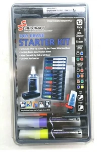 Skilcraft Dry Erase Starter Kit - 12 Markers Fine & Chisel, 8 oz Cleaner, Eraser - Picture 1 of 1