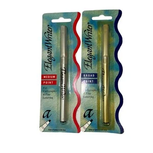 Vintage Elegant Writer Calligraphy Pen Black Ink Medium & Broad Point USA SEALED - Picture 1 of 3