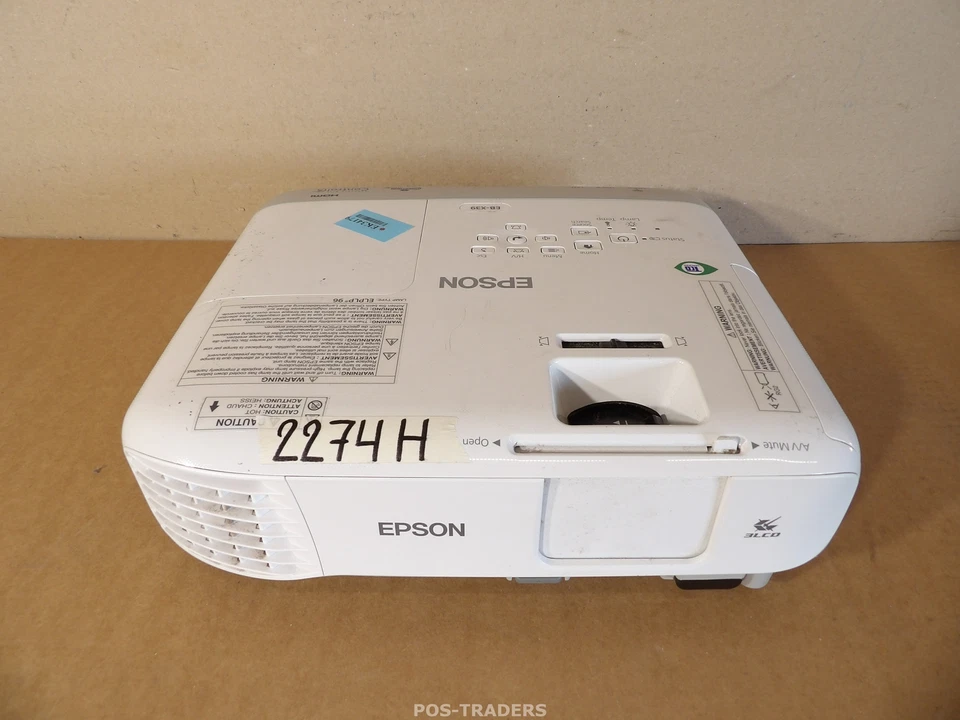Epson EB-X39 XGA Beamer Projector 3LCD 3500 Lumens - 2,274 HOURS - EXCL REMOTE  - Bild 1 von 4