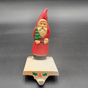 Vintage Santa Claus Old World Stocking Holder Midwest Importers Cast Iron Small - Picture 1 of 7