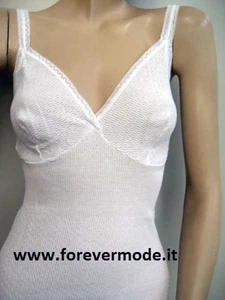 3 Canottiere da donna Gicipi a spalla stretta in cotone con forma seno - 135SS - Picture 1 of 1