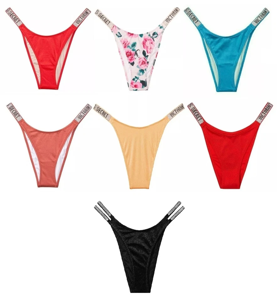 VICTORIAS SECRET SHINE STRAP ESCONDIDO BRAZILIAN SWIM BOTTOM XS S M L XL NWT - Image 1 of 1