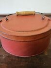 Round Spice Tin Set with Round Spice Canisters - Rustic Red Decor