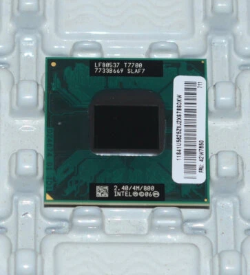Intel Core 2 Duo T7700 2.4 GHz 800MHz Processor Socket P SLAF7 - Image 1 of 4