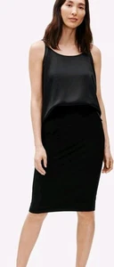 Eileen Fisher The System Stretch Krepp Bleistiftrock Gr. L - Karriere Abend - Bild 1 von 6