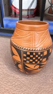 Hopi Ton orange und schwarz Keramik signiert A.Yesslith y41 KG - Bild 1 von 3