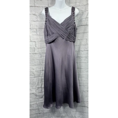 Anne Klein Silk A-Line Dress Size 16 Lilac Purple Occasion Beaded Sequin Straps - Image 1 of 4