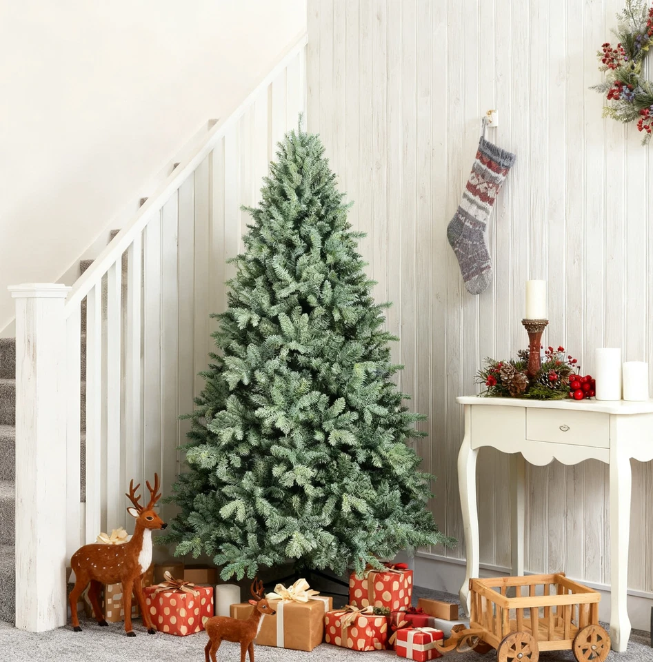 Árbol de Navidad artificial de 4-9 pies abeto árbol de Navidad para decoración de oficina en casa sin iluminación Foto 1 de 4