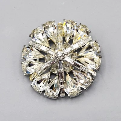 Broche redondo jaula cúpula diamantes de imitación baguette lágrima transparente de diseñador sin firmar Foto 1 de 4