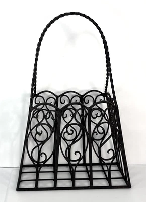 Scroll Wrought Iron Purse Art Deco Metal Industrial Retro Tote  Holder Bag - Image 1 of 4