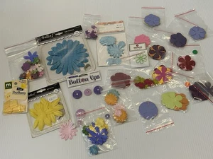 Bulk Scrapbooking DESTASH Paper & Silk Flowers Embelishments - Cardmaking B6 - Picture 1 of 3