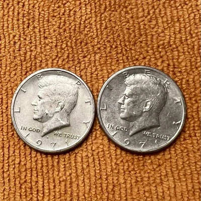 1971 Kennedy Half Dollar DDR Error Set (P & D) – Variety Vista DDR-001 & DDR-002 - Image 1 of 4