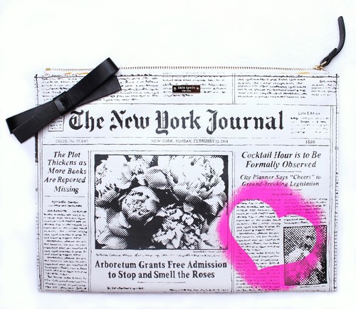 KATE SPADE New York Journal "Ooh La La Bella" sacchetto giornale pochette RARO