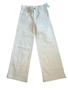 DL 1961 Kids Girls Nini Wide Leg Low Rise Adjustable Jeans In Ecru Size 10 NWT - Picture 1 of 6