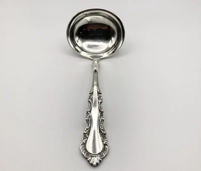 Molho/colher creme de prata esterlina Reed & Barton – 53/4" rosa georgiana SEM MONO - Imagem 1 de 3