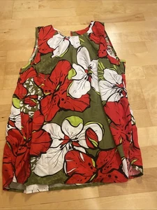 Long Bluse 46 Neu Khaki/rot/weiß - Bild 1 von 4