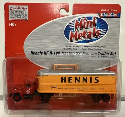 Mini Metals HO Scale Hennis IH R-190 Tractor / 32' Aerovan Trailer Set #31101 - Image 1 of 4