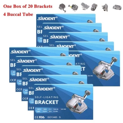 SANDENT Ortodoncia Dental Autoligado Brackets Roth 022 Ganchos 345 Foto 1 de 4