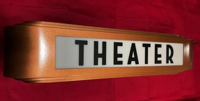 Art Deco THEATER LED Sign – Lighted Marquee Wall Sign for Home Theater Room - Image 1 of 4