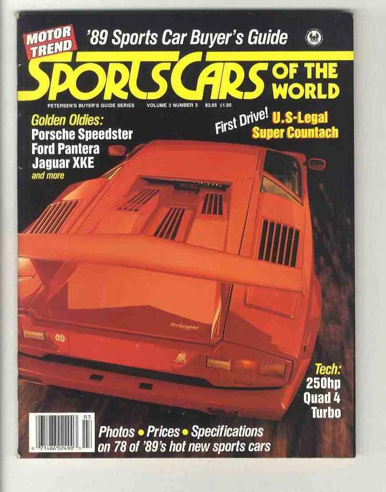 Porsche Speedster Ford Pante Sports Car of the World 1989 MOTOR TREND Magazine - Image 1 of 4