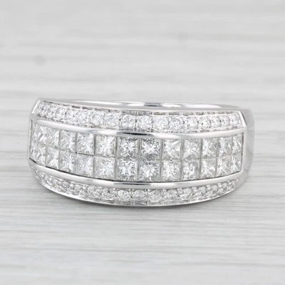 1.67ctw Diamond Ring 14k White Gold Size 7 Wedding Anniversary Band - Image 1 of 4