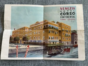 Vintage Venezia Hotel Corso Continental Picture And Map - Picture 1 of 6