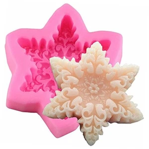 Christmas Snowflake Shaped Silicone Mold for Chocolate Candy Wax Melts Soap  - Picture 1 of 8