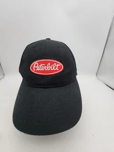 Peterbilt Truck Quilted Black Red Oval Red Trimmed Bill Adjustable Hat Cap - Picture 1 of 5