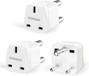 3er-Pack UK auf Indien Stecker Adapter, UK Reise auf 3 Pin Indien/Pakistan/Sri Lanka Ty - Bild 1 von 9