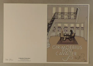 Moebius Verrückter und Reiter Doppelkarte Ausstellung 50 ex signiert neuwertig - Bild 1 von 2