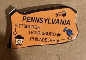 Pennsylvania STATO DI SOSTITUZIONE piccolo mondo giocattoli legno mappa USA 1994 puzzle - Foto 1 di 3