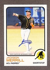 2022 Topps Heritage Minor League #ROA-JM Jackson Merrill Real One Auto