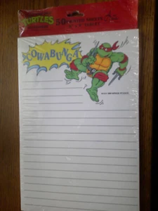 1989 Teenage Mutant Ninja Turtles COWABUNGA Stationery Tablet 6X9 - Picture 1 of 2