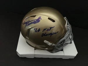 TERRY HANRATTY HANDSIGNIERTER NOTRE DAME MINIHELM MIT AUFSCHRIFT. JSA - Bild 1 von 11