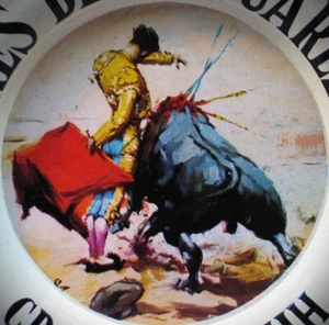 Vintage Souvenir Tin Advertising Tip Tray - Mexico - LICORES DE JUÁREZ - Picture 1 of 5