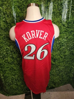 2006-07 Philadelphia 76ers #26 Kyle Korver Game Worn Jersey adidas Red 46+2 - Image 1 of 4