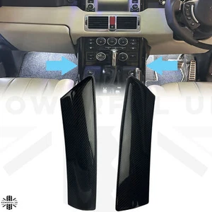 Interior Black Carbon Centre Console Pillars Pair for Range Rover L322 02-05 - Picture 1 of 8