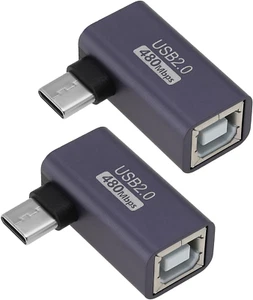 2Pcs USB C to USB B Adapter USB C to Midi, Type C Male to USB B Female Printer A - Picture 1 of 12