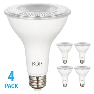 4 Pack LED Flood FL 10W 75W 120V PAR30/LN Long Neck Medium E26 3000K Warm White - Picture 1 of 4