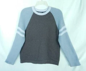 CHEROKEE BOYS GRAY BLUE COTTON CREW-NECK PULLOVER SWEATER size L - Picture 1 of 6