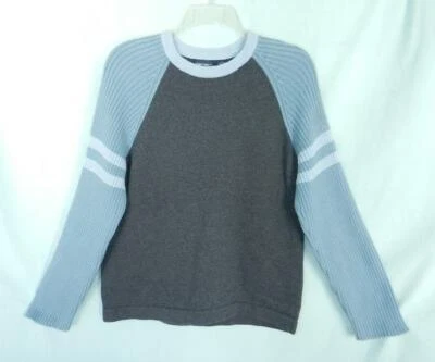 CHEROKEE BOYS GRAY BLUE COTTON CREW-NECK PULLOVER SWEATER size L - Image 1 of 4