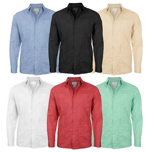 Canyon Club Men's Cuban Long Sleeve Casual Dress Shirt Guayabera SLIM FIT - Picture 1 of 20
