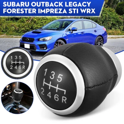 6 Speed Shift Gear Knob Lever For Subaru Outback Legacy Forester Impreza STI - Image 1 of 4