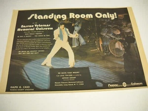 ELVIS PRESLEY Standing Room Only NASSAU Coliseum original 1973 Promo Display Ad - Picture 1 of 1