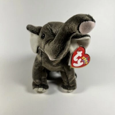Vintage TY Beanie Baby 2000 Trumpet The Elephant Retired Stuffed Animal Collect - Image 1 of 4
