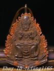 4" Tibet Buddhismus Pure Bronze Fengshui Exorzismus Buddha Amulett Anhänger